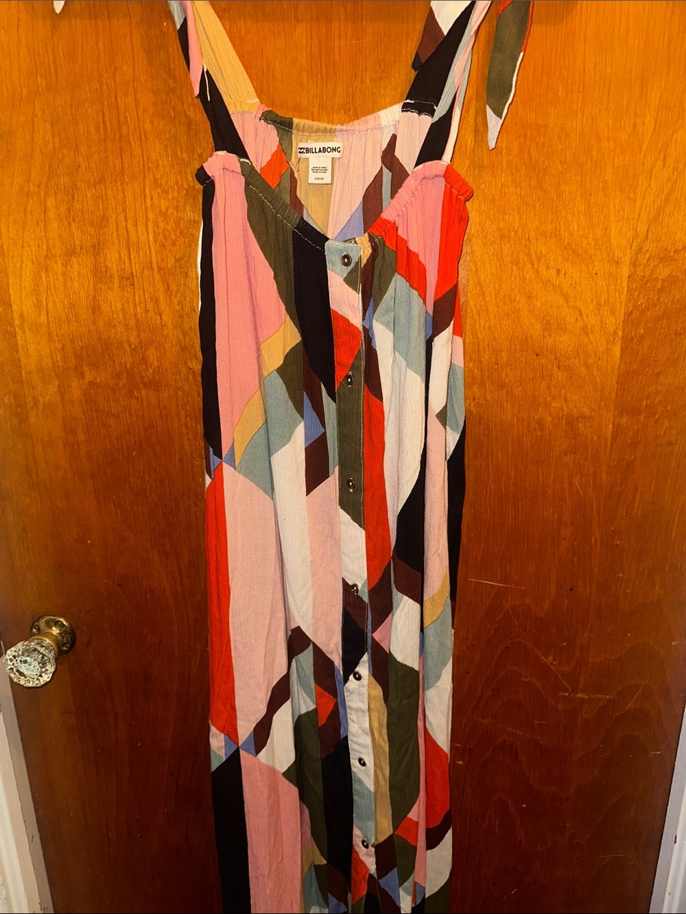Billabong Pink Multicolor Geometric Maxi Dress
